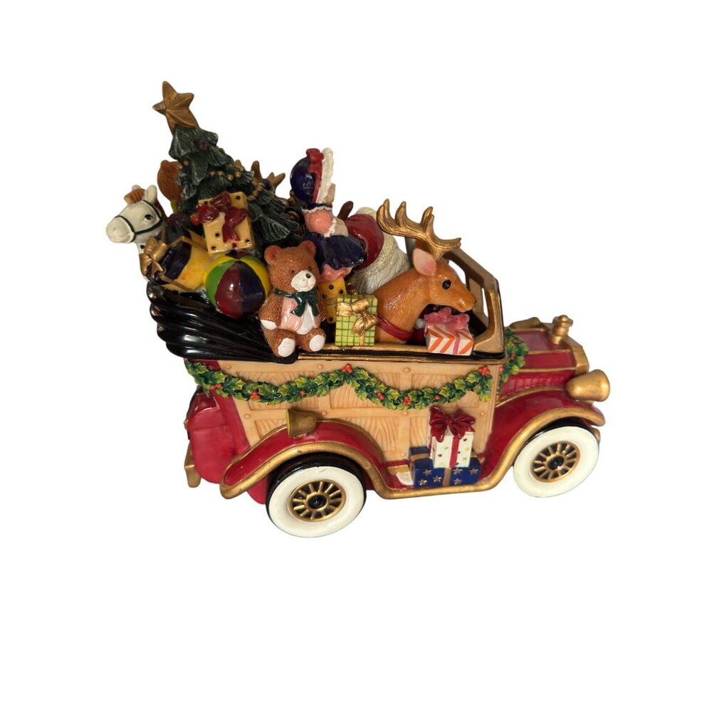 Fitz & Floyd Santa Musical Car Plays "Here Comes Santa Claus" With Original Box - Picture 4 of 7